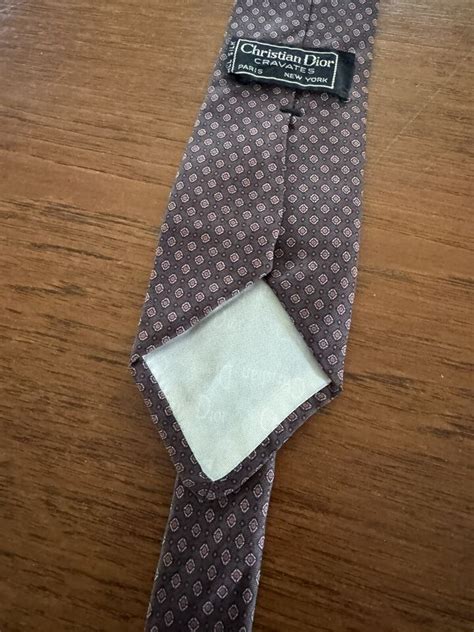 Dior cravates New York Paris brown silk tie